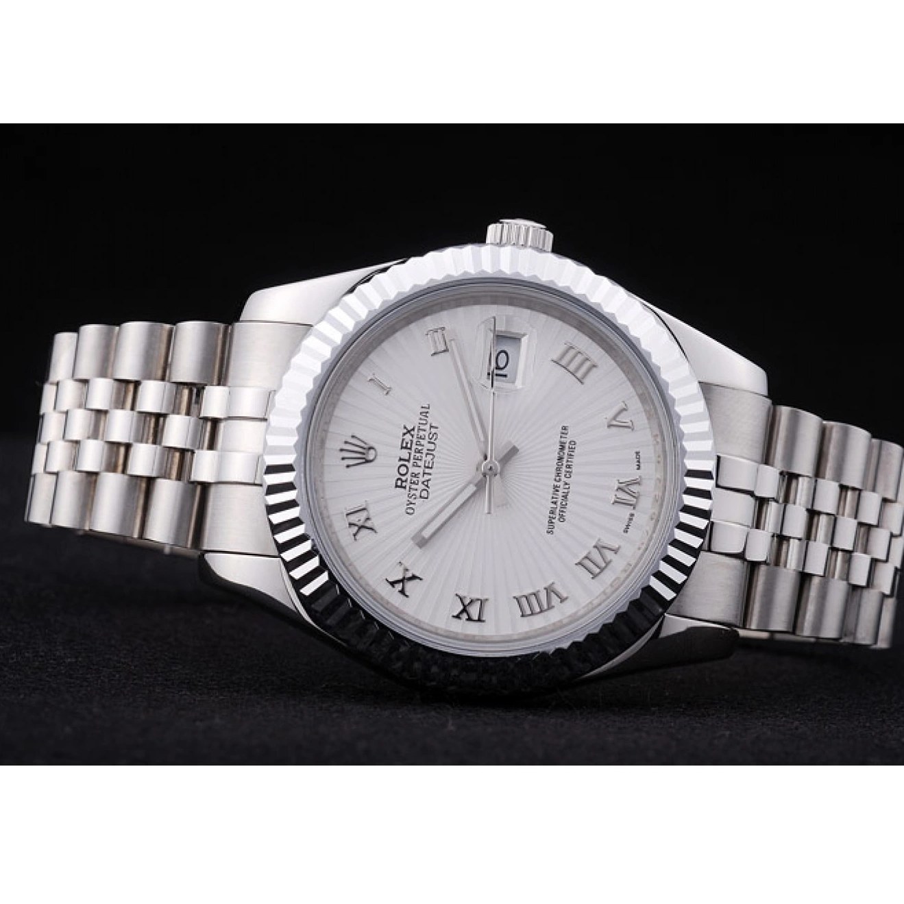 Best AAA Replica Sites Bezel Radial 7478 White Dial Ribbed Rolex Datejust 0606